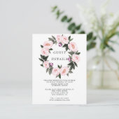 Deep Velvet Floral Wedding Guest Details Informatiekaartje (Staand voorkant)