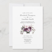 Deep Velvet Floral Wedding Kaart (Voorkant)