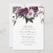 Deep Velvet Floral Wedding Kaart (Voorkant)