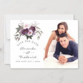 Deep Velvet Floral Wedding Save the Date Magnetische Uitnodiging (Voorkant)