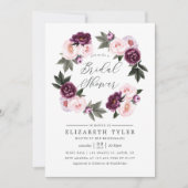 Deep Velvet Floral Wedding Vrijgezellenfeest Kaart (Voorkant)