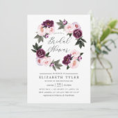 Deep Velvet Floral Wedding Vrijgezellenfeest Kaart (Staand voorkant)