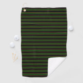 Deep Vintage Striped Green Pattern Golf Towel Golfhanddoek (Insitu)