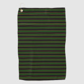 Deep Vintage Striped Green Pattern Golf Towel Golfhanddoek (Voorkant)