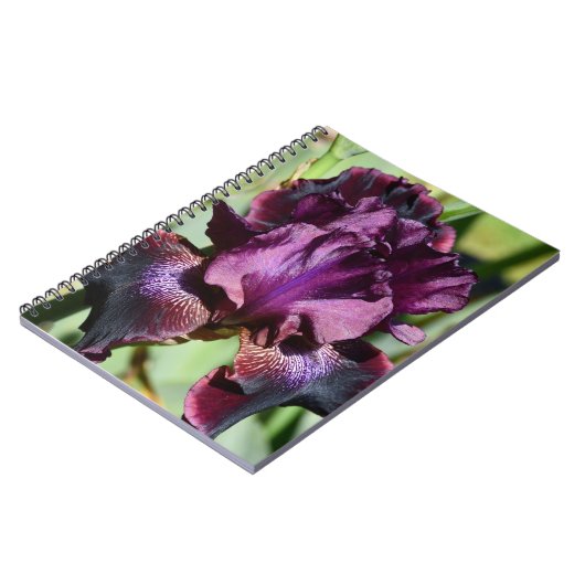 Deep Violet Iris Bloom Floral Notitieboek (Linkerzijde)