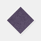 Deep Violet Leafy Pattern Papier servet (Hoek)