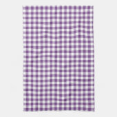 Deep Violet Paarse en witte Gingham Pattern Theedoek (Verticaal)