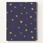 Deep Violet Purple Yellow Viola Floral Pattern Notitieboek (Achterkant)