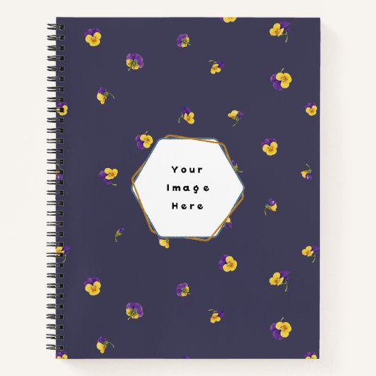 Deep Violet Purple Yellow Viola Floral Pattern Notitieboek (Voorkant)