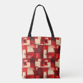 Deep Warmth Abstract - Rood, Crème, Zwart Geometri Tote Bag (Achterkant)