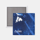 "Deep Water #4" Abstracte afwasmachine Status Magn Magneet (Voorkant / Achterkant)