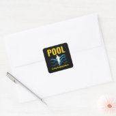 Deep Water Aqua jogging Pool Running Fitness Vierkante Sticker (Envelop)