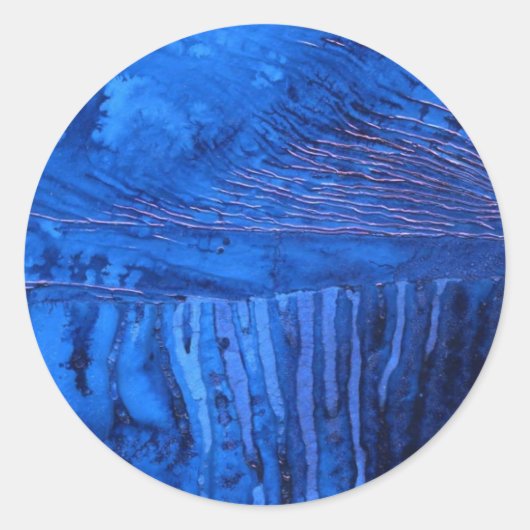 "Deep Waters #2" Abstract design ticker Ronde Sticker (Voorkant)