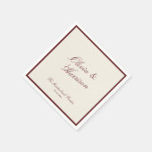 Deep Wine Classic Calligraphy Old Money Wedding Servet (Hoek)