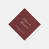 Deep Wine Classic Calligraphy Wedding Servet (Hoek)