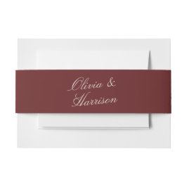 Deep Wine Classic Calligraphy Wedding Uitnodigingen Wikkel