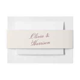 Deep Wine Classic Calligraphy Wedding Uitnodigingen Wikkel