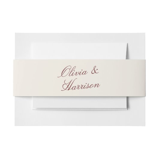 Deep Wine Classic Calligraphy Wedding Uitnodigingen Wikkel (Voorkant Voorbeeld)