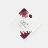 Deep Wine Floral Wedding Napkins Servet (Hoek)