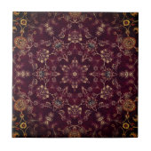 Deep Wine Maroon Bourgogne Kaleidoscoop Tegeltje (Voorkant)