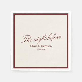 Deep Wine Old Money Rehearsal Dinner Napkin Servet