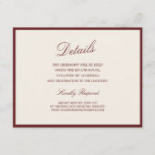 Deep Wine Old Money Striped Details Card Informatiekaartje (Voorkant)