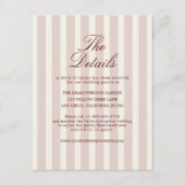 Deep Wine Old Money Striped Details Card Informatiekaartje (Voorkant)