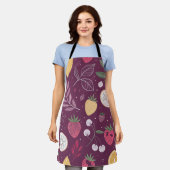 Deep Wine Paarse Fruit Schort (Gedragen)