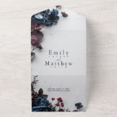 Deep Woodland Romance Bruiloft All In One Uitnodiging (Buitenkant)