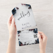 Deep Woodland Romance Bruiloft All In One Uitnodiging (Afscheurbaar)