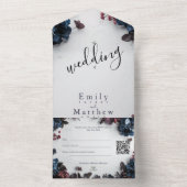 Deep Woodland Romance Bruiloft All In One Uitnodiging (Binnen)