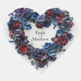 Deep Woodland Romance Bruiloft Hart Sticker