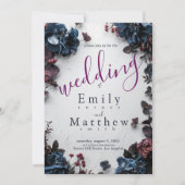 Deep Woodland Romance Bruiloft Kaart (Voorkant)