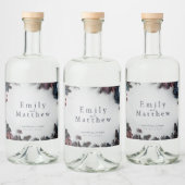 Deep Woodland Romance Bruiloft Likeurfles Etiket (Flessen)