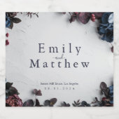 Deep Woodland Romance Bruiloft Likeurfles Etiket (Enkel label)