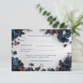 Deep Woodland Romance Bruiloft RSVP Kaart (Staand voorkant)