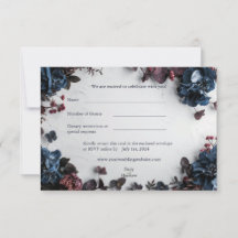 Deep Woodland Romance Bruiloft RSVP Kaart