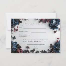 Deep Woodland Romance Bruiloft RSVP Kaart