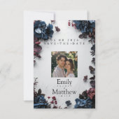 Deep Woodland Romance Bruiloft Save The Date (Voorkant)