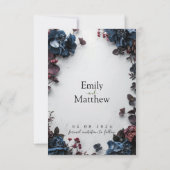 Deep Woodland Romance Bruiloft Save The Date (Achterkant)