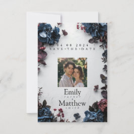 Deep Woodland Romance Bruiloft Save The Date