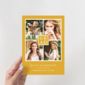 Deep Yellow Photo Collage Graduparty Kaart