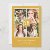 Deep Yellow Photo Collage Graduparty Kaart (Voorkant)