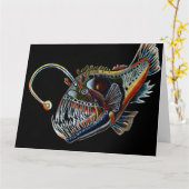 Deep Zee Angler Fish alle plaatsen wenskaart Kaart (Gele Bloem)