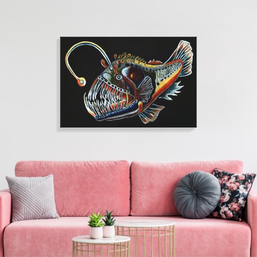 Deep Zee Angler Fish canvas print (Insitu (Woonkamer))