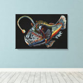 Deep Zee Angler Fish canvas print (Insitu (Houten vloer))