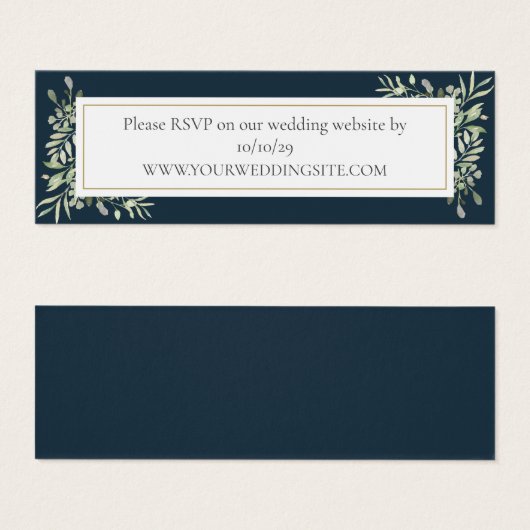 Deep Zee Blauw Groen Bruiloft Website RSVP Kaart (Voorkant /achterkant)