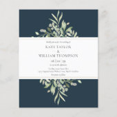 Deep Zee Blauw Groen Budget Bruiloft Uitnodiging (Voorkant)