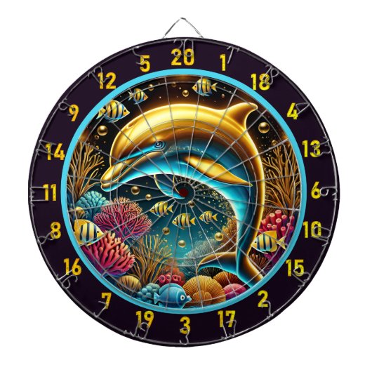 Deep Zee Bliss Dolphin Dartboard Dartbord (Voorkant)