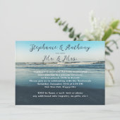 Deep Zee Blue Married Announcement Reception Party Kaart (Staand voorkant)